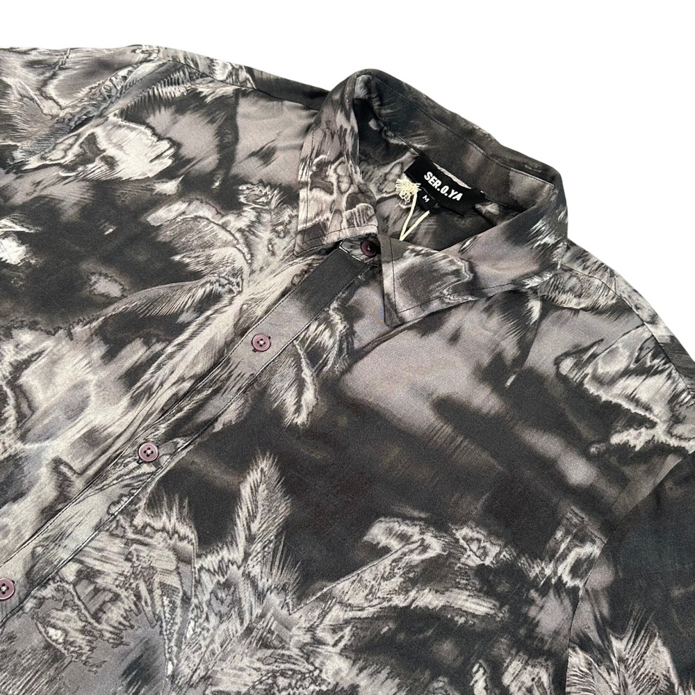SER.O.YA  Lawson Watercolor Palms Sport Shirt Men's Medium Long Sleeve Button Up